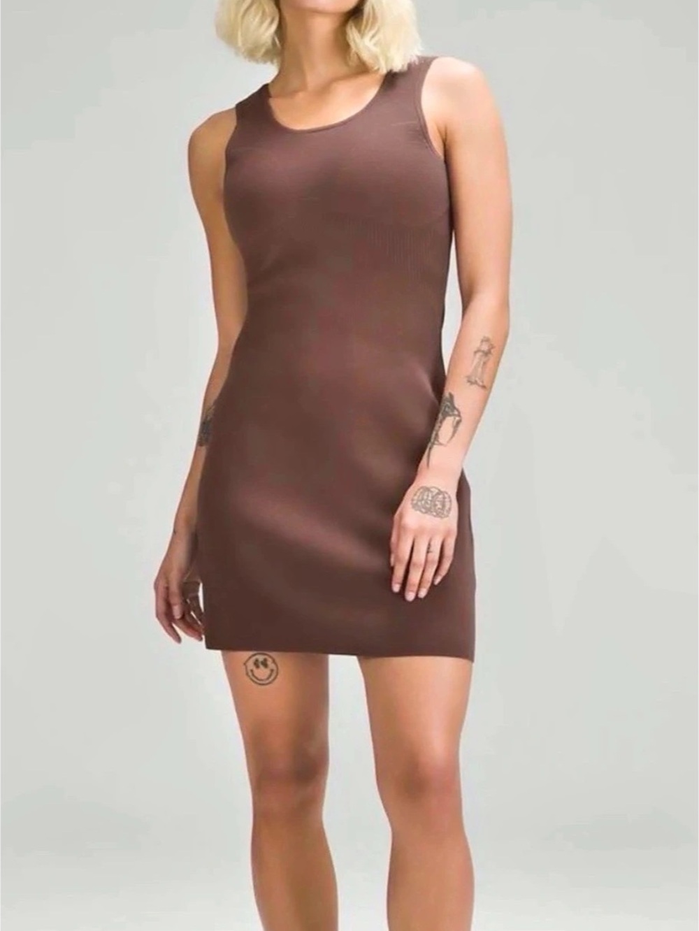 lululemon tight fit knit Tank Dress in Brown Size XS Like New